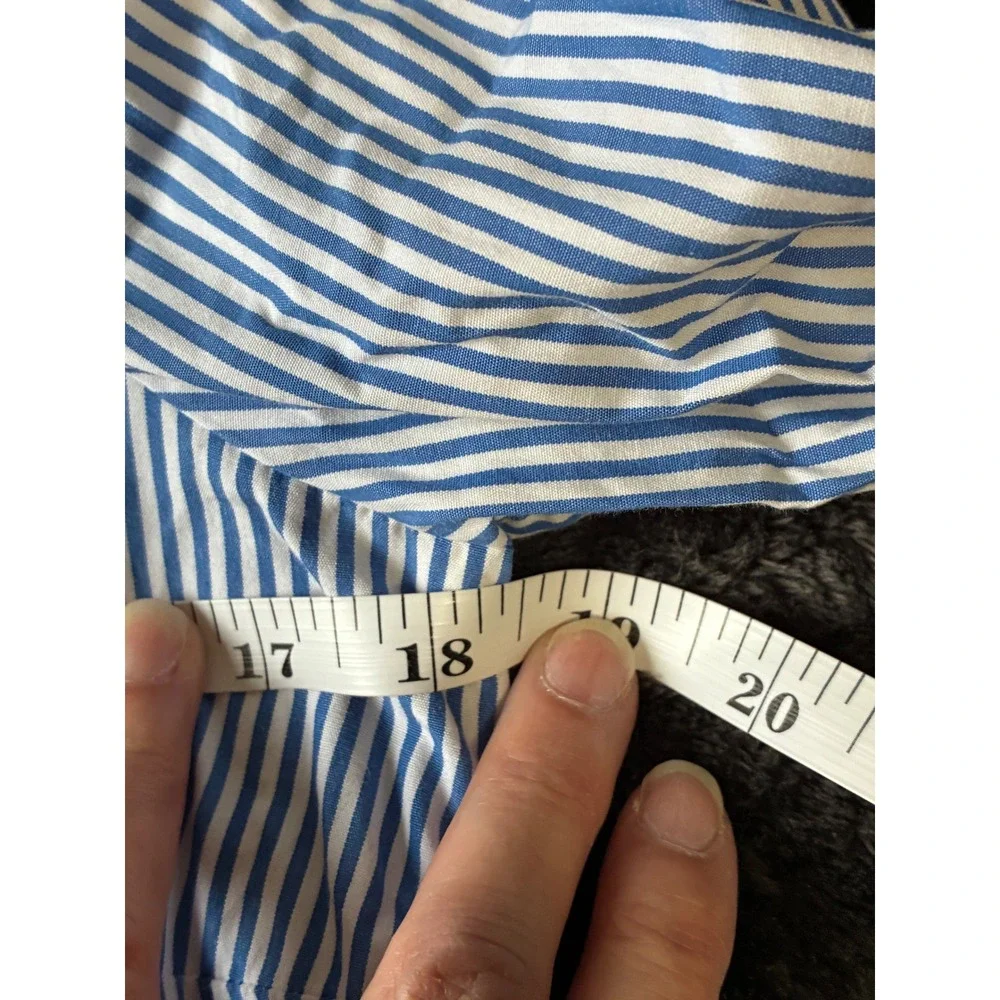 J.Crew Haberdashery Womens Blue White Striped Cotton Button‎ Down Shirt Size  S